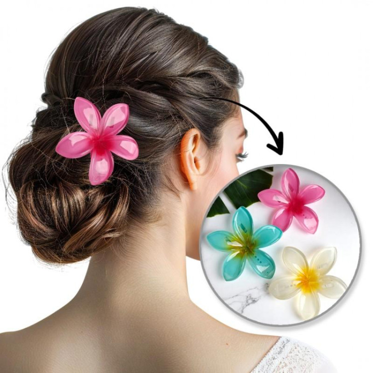Roza sponka za lase - cvet