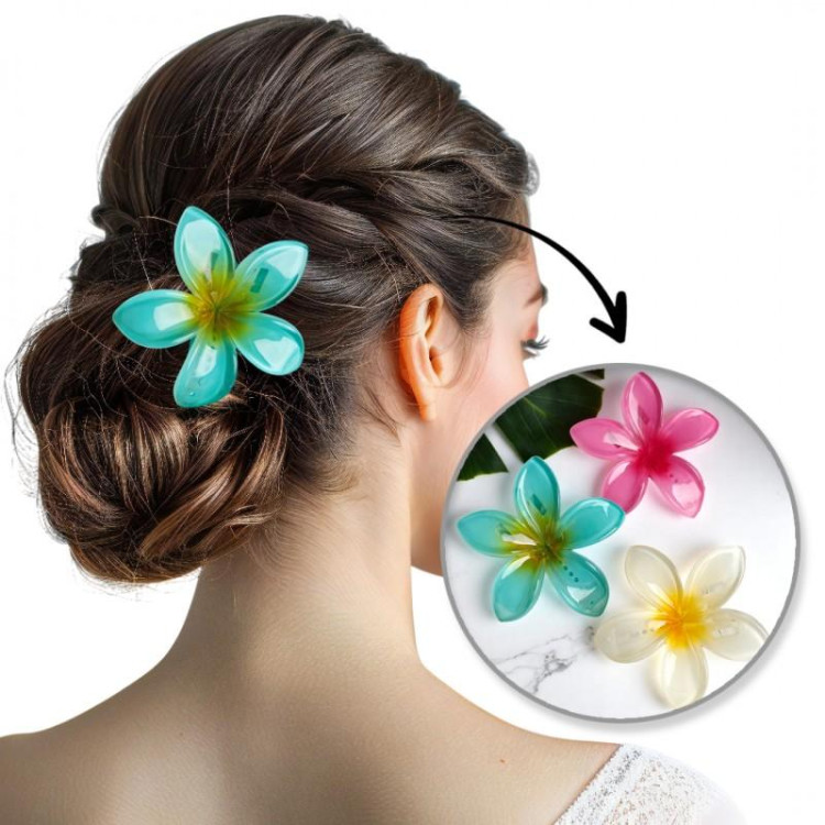Modra ombre sponka za lase - cvet