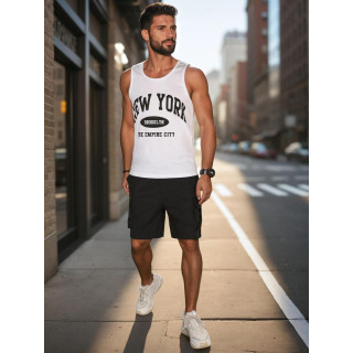 Črne moške kratke hlače z žepi SX2503