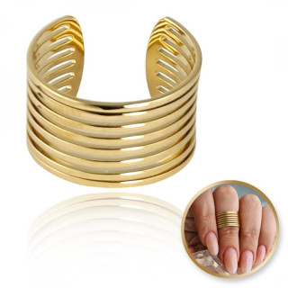 Nastavljiv pozlačen prstan iz kirurškega jekla