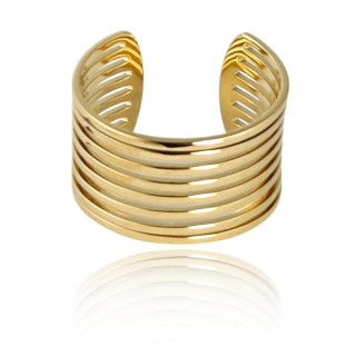 Nastavljiv pozlačen prstan iz kirurškega jekla