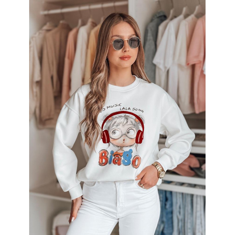 Bela ženska jopa s potiskom BY1504