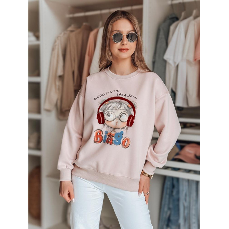 Ženska roza jopa s potiskom BY1505