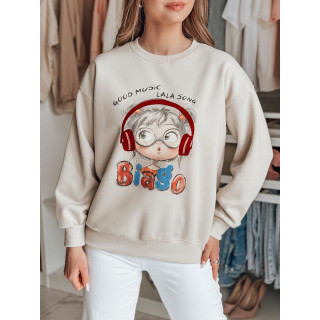 Bež ženska jopa s potiskom BY1506