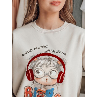 Bež ženska jopa s potiskom BY1506