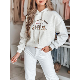 Ženska siva jopa s kapuco BY1510