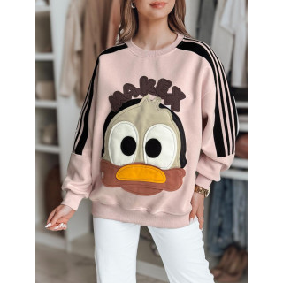 Ženska roza jopa z našitki BY1493