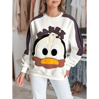 Ženska bela jopa z našitki BY1491