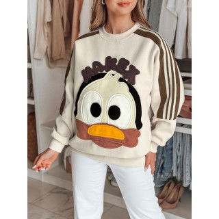 Bež ženska jopa z našitki BY1492