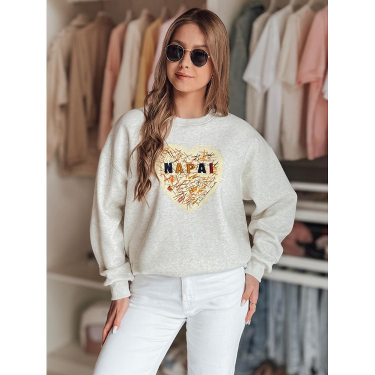 Ženska siva oversized jopa s kapuco BY1440