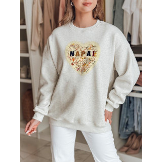 Ženska siva oversized jopa s kapuco BY1440