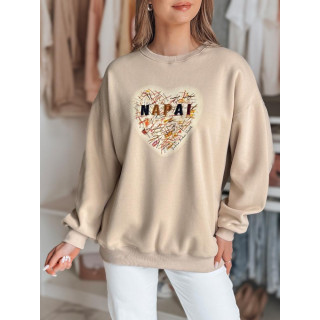 Ženska bež oversized jopa s kapuco BY1442