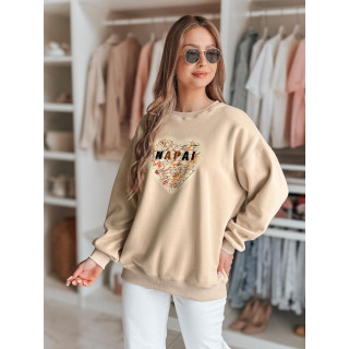 Ženska bež oversized jopa s kapuco BY1442