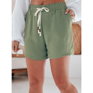 Zelene ženske kratke hlače z visokim pasom SY0448