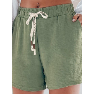 Zelene ženske kratke hlače z visokim pasom SY0448