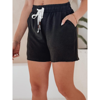 Črne ženske kratke hlače z visokim pasom SY0445