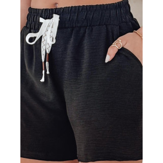 Črne ženske kratke hlače z visokim pasom SY0445