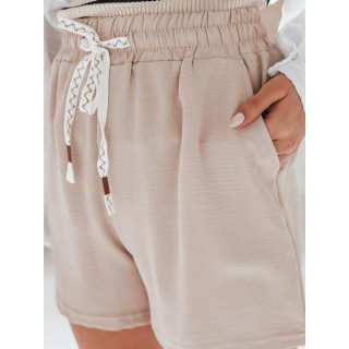 Bež ženske kratke hlače z visokim pasom SY0447