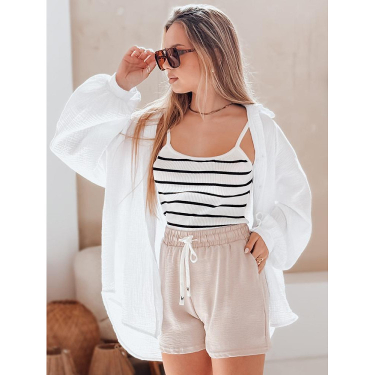 Ženske ohlapne bež kratke hlače SY0441