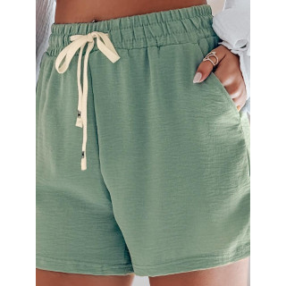 Ženske kratke hlače ohlapne zelene barve SY0442