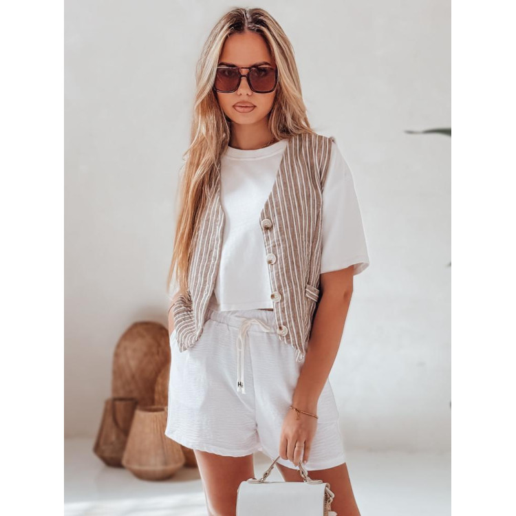Ženske ohlapne bele kratke hlače SY0444
