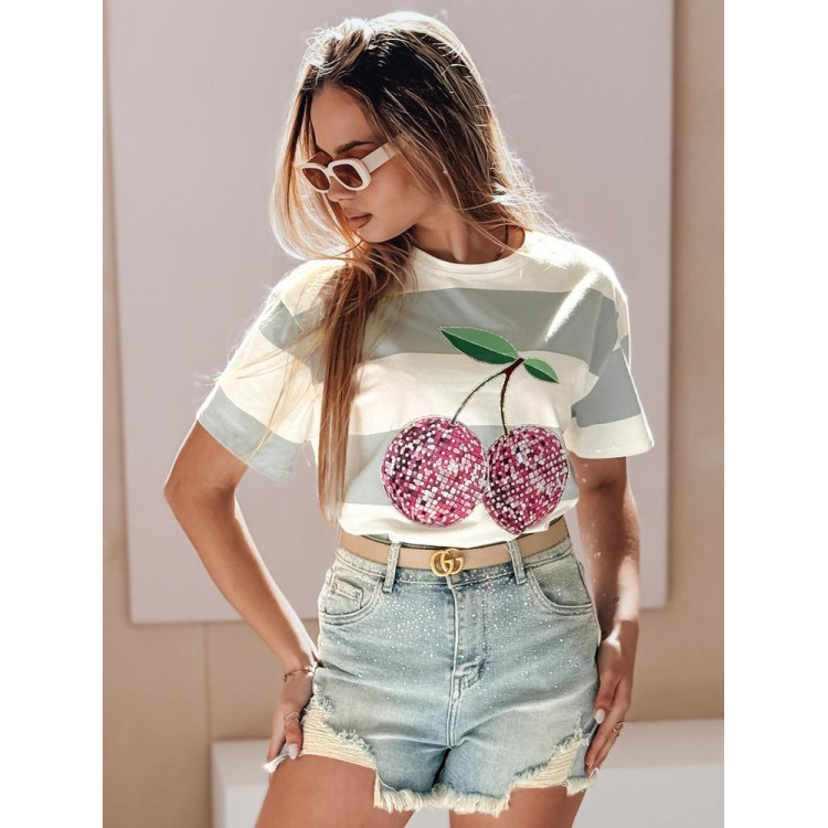 Svetlo modre ženske kavbojke s cirkoni SY0487