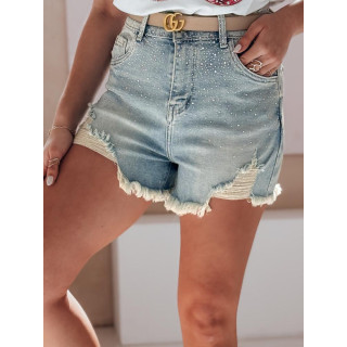 Svetlo modre ženske kavbojke s cirkoni SY0487