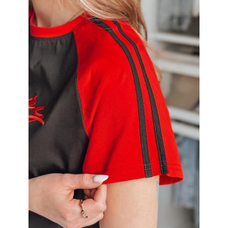 Ženska črno-rdeča majica s potiskom češenj RY2865