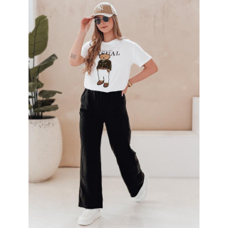 Bela ženska majica s prišivkom medveda RY2880