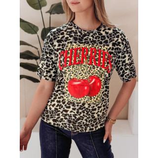 Ženska siva majica z leopardjim vzorcem RY2842