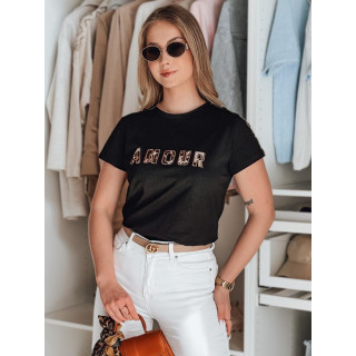 Črna ženska majica z vezenjem RY2855