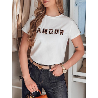 Ženska bela majica z vezenjem RY2856