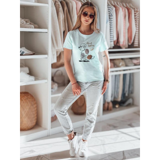 Ženska svetlo modra majica s pudlom RY2737