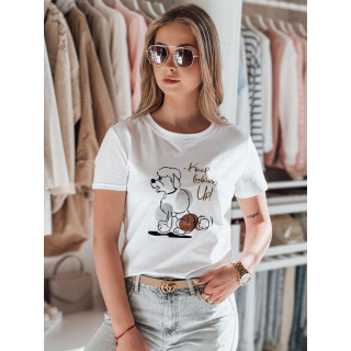 Bela ženska majica s pudlom RY2738