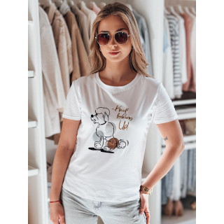 Bela ženska majica s pudlom RY2738