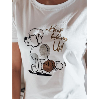 Bela ženska majica s pudlom RY2738