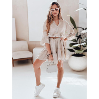 Poletna obleka iz muslina v bež barvi EY2615