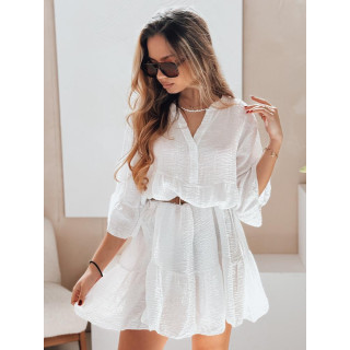 Ženska bela poletna obleka iz muslina EY2613
