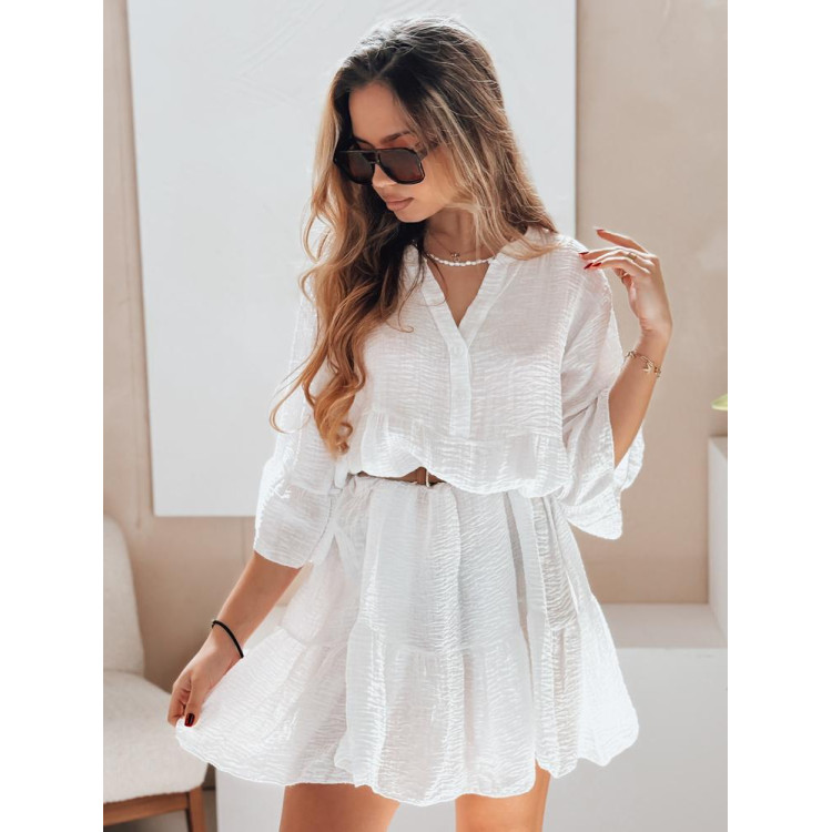 Ženska bela poletna obleka iz muslina EY2613