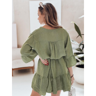 Poletna obleka iz muslina in zelene barve EY2616