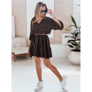 Ženska rjava obleka iz muslina EY2617