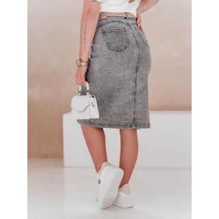 Džins sivo midi krilo z gumbi CY0510