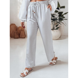 Ženske hlače iz blaga v beli barvi UY2646