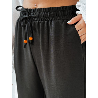 Črne ženske hlače iz blaga UY2641