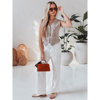 Ženske bele hlače iz blaga UY2652