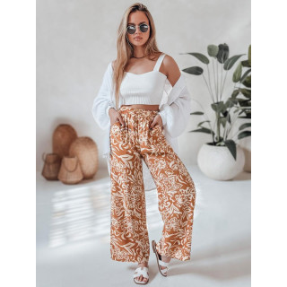 Rjave cvetlične ženske hlače UY2633