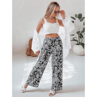 Ženske črne cvetlične hlače UY2634