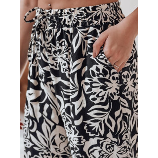 Ženske črne cvetlične hlače UY2634