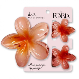 Komplet 3 sponk za lase ombre - rože