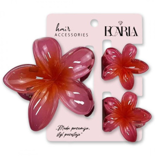 Komplet 3 sponk za lase ombre - rože